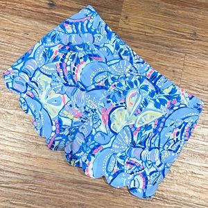 Lilly Pulitzer Buttercup Shorts Blue Peri Pinch Pinch Size 16 EUC